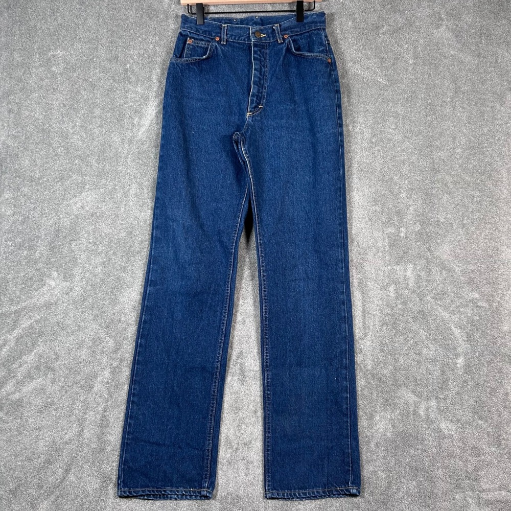 Lee Jeans Riders High Rise Straight Denim Blue Made USA 80-90s Women 28x33 VTG